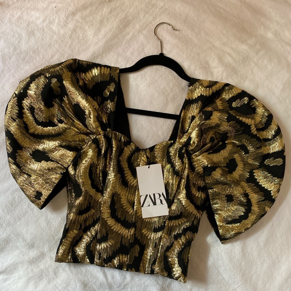 stunning black and gold blouse